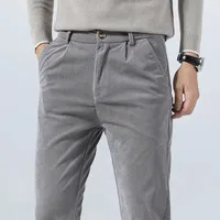 Automne et hiver pantalons en velours côtelé pour hommes nouveaux vêtements pour hommes Stretch Slim Fit pantalons décontractés mode hommes pantalons de travail d'affaires 2