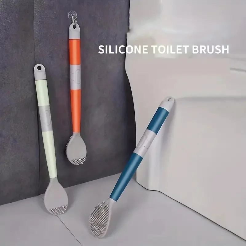 

Cleaning Tool Liquid Toilet Brush Household No Dead Angle Wash Toilet Cleaning Brush Ultra-Thin Silicone Tongue Wall Hanging