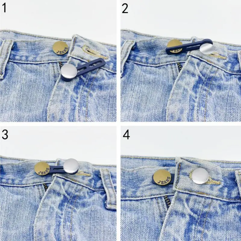 5Pcs/Set Metal Button Extender Easy To Carry 3 Colors Comfortable Jeans Waist Extender Pants Waist Extension Popular 4