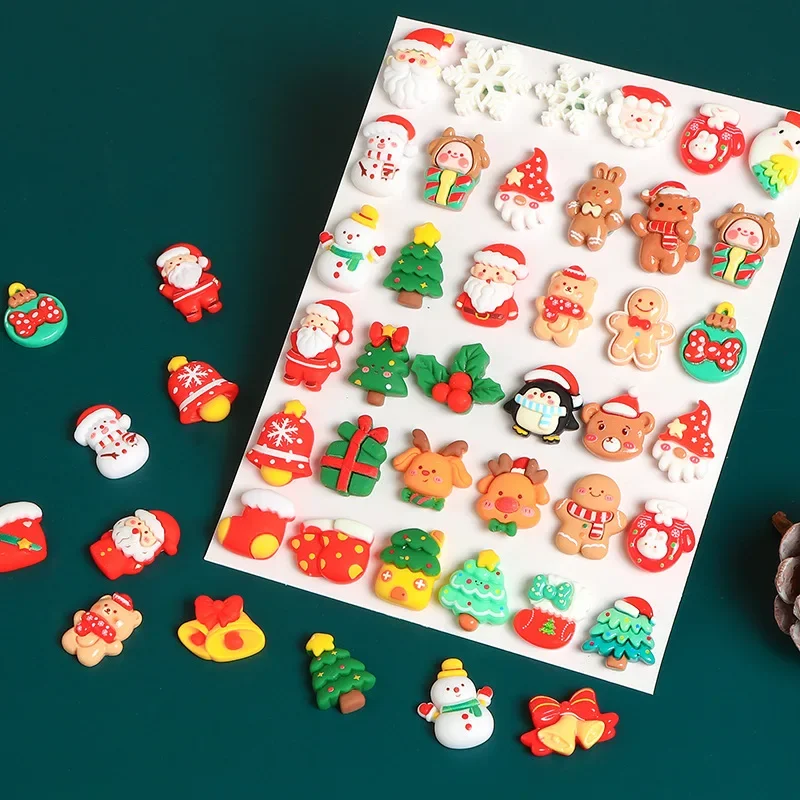 Festive Miniature Christmas Resin Ornament for Creative Crafts and Decorations