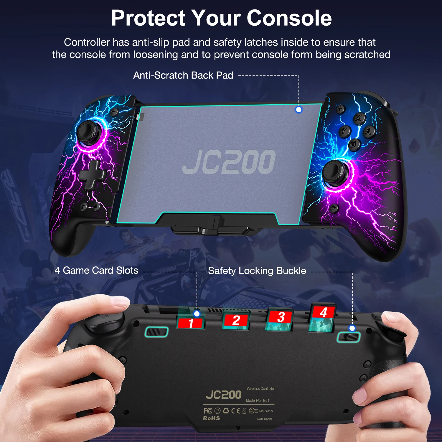 BEBONCOOL JC ø ٵ ġ ġ OLED RGB Ʈѷ е, ī ̽ ų , 1000mAh, 6 