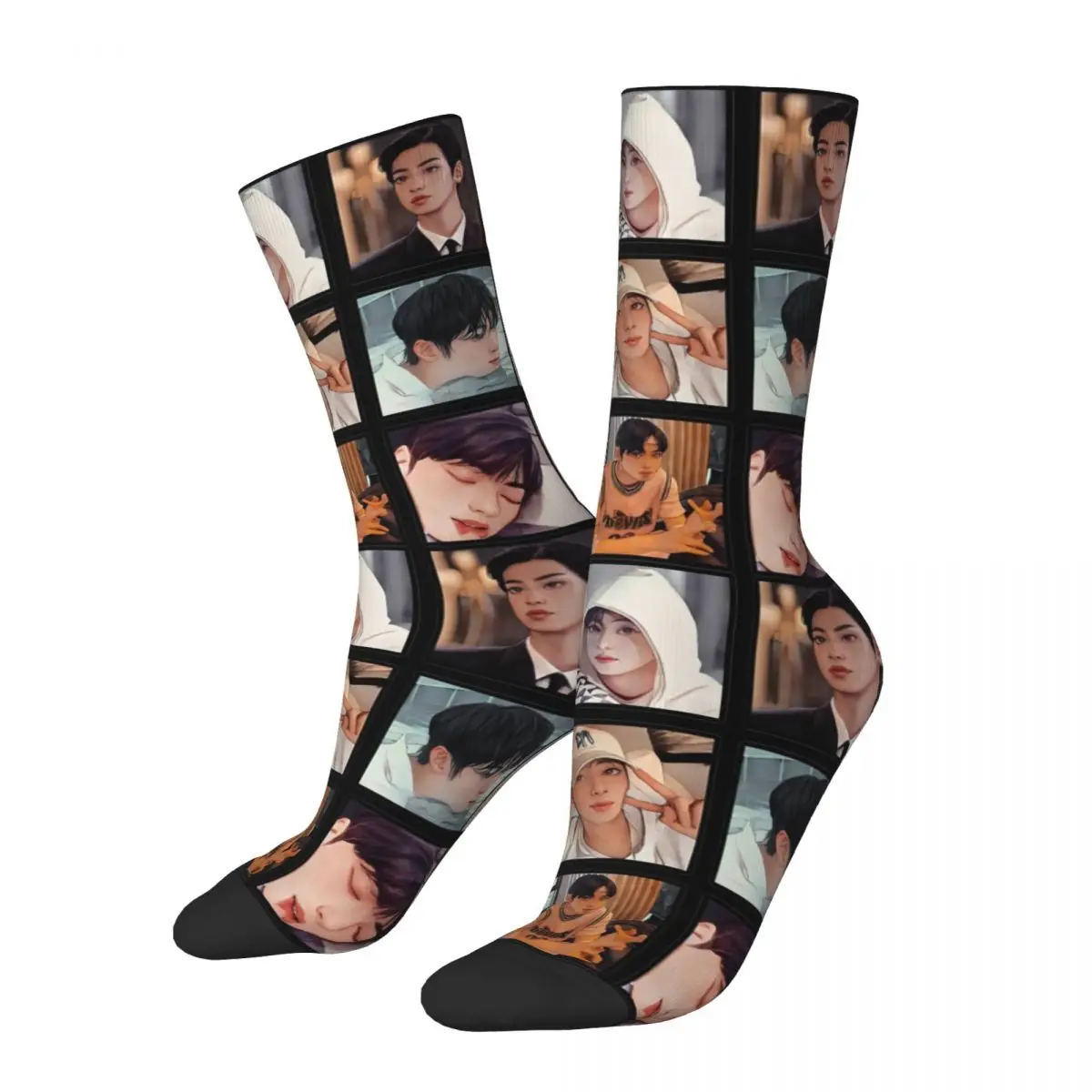 

Cha Eunwoo Cha Eun Woo Kpop Idol Actor Theme Design Socks Stuff for Unisex Cozy Printed Socks