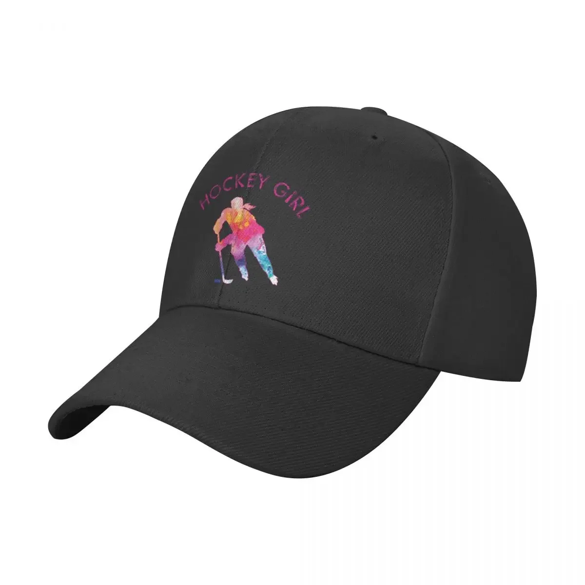 

Hockey Girl Watercolor Baseball Cap custom Hat Sunhat Sunscreen Men Luxury Brand Women's