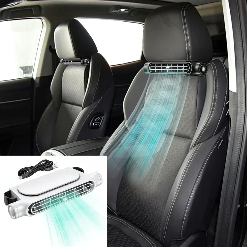 Backseat Cooling Fan Electric Auto Backseat Car Fan Three Adjustable Wind Speeds Cooling Tool for Mini Cars RVs Sedans