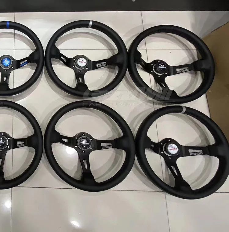 MOMO FULL SPEED 348Φ 90mm DEEP MOMO Steering Wheel Full Speed 348mm Deep 90mm Leather Japan