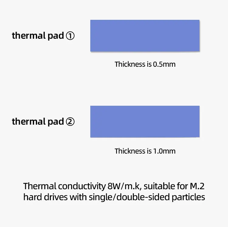M2-9 M.2 2280 SSD Heatsink, Double-Sided Heat Sink, with Thermal Silicone Pad fo