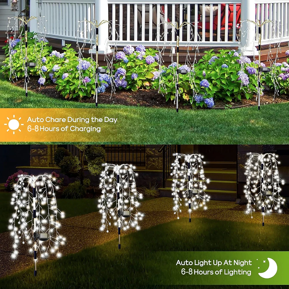 Solar-Powered Waterproof Outdoor Firework Lights for Garden and Pathway Decor