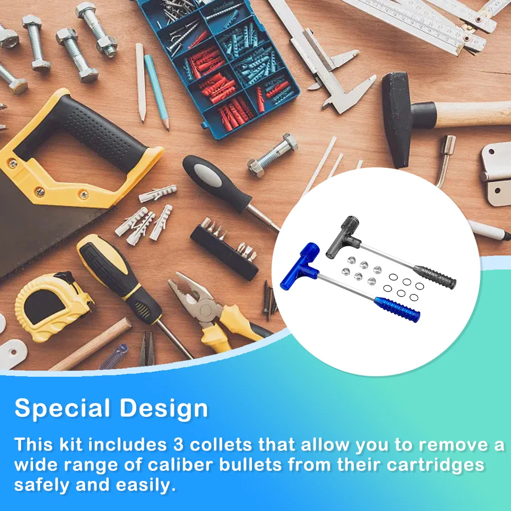 Bullet Puller Hammer With Three Sets Hand Remover Tool Practical Comfortable Grip Heavy Duty Household Repair Shop 2