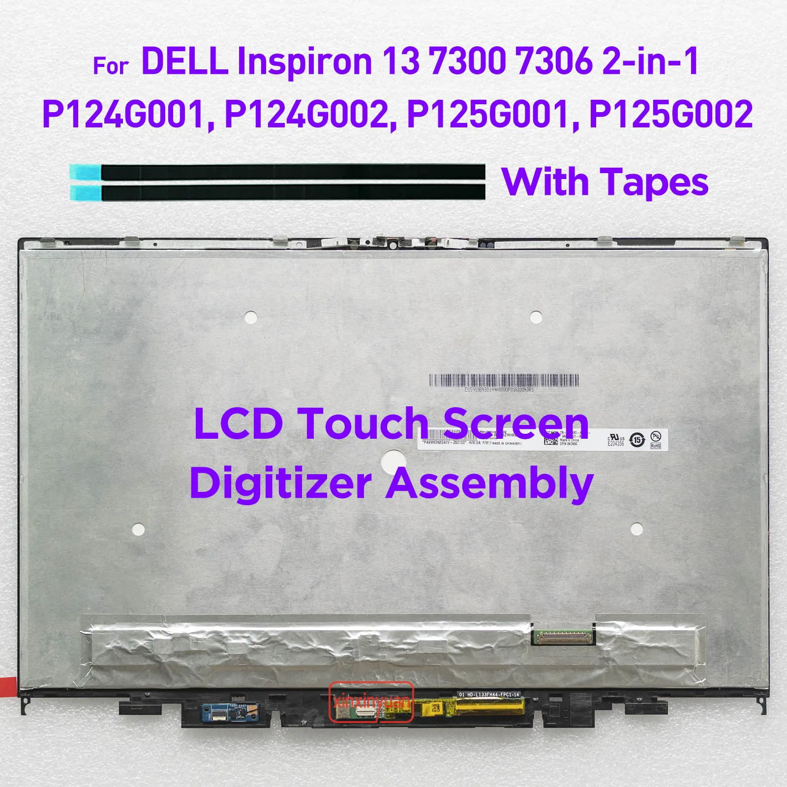 13.3 Laptop LCD Screen Touch Digitizer Assembly for DELL Inspiron 13 7300 7306 2 in 1 P124G