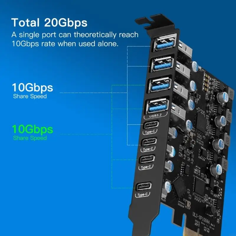 A2BD Dual 10G PCIE USB TypeC Desktop Expansion Adapter Card Support-Windows
