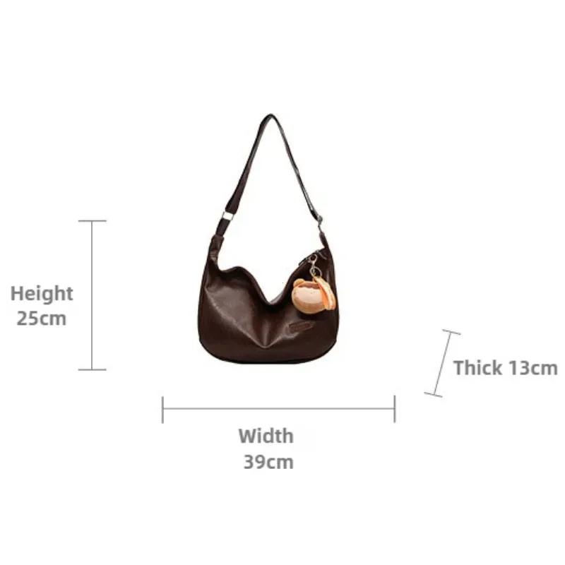 Fashion Large Capacity Tote Bag Classic Black Underarm Crossbody Bags for Women Lightweight Shoulder Bags Versatile Dumpling Bag