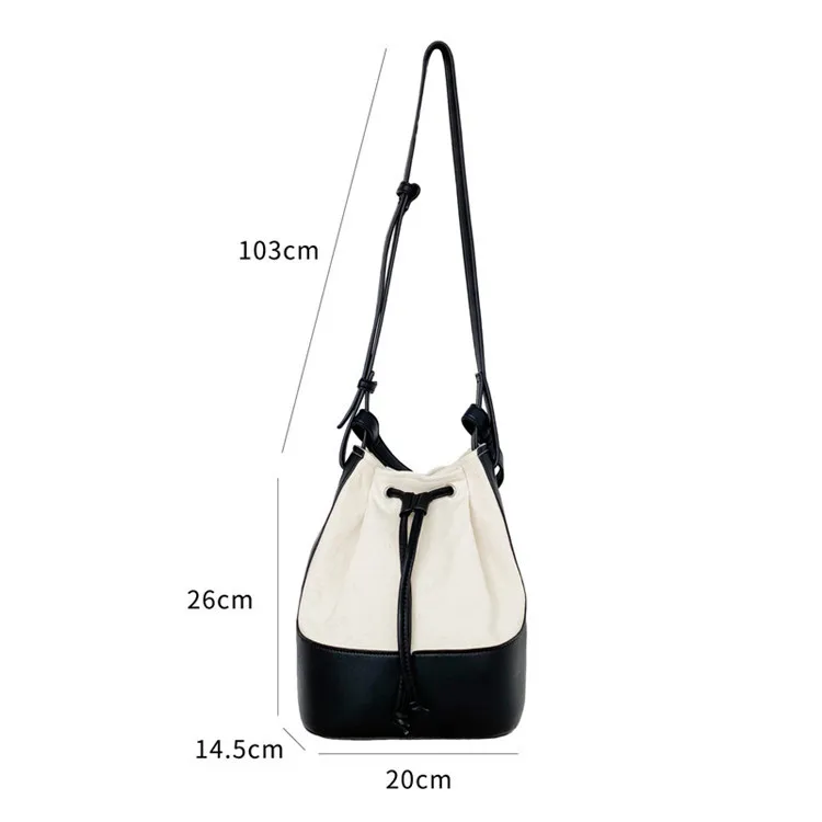 ☆韓国の人気☆【EMIS】☆CANVAS SHOULDER BUCKET BA.G☆ CANVAS SHOULDER BUCKET BAG-BLACK - EMIS