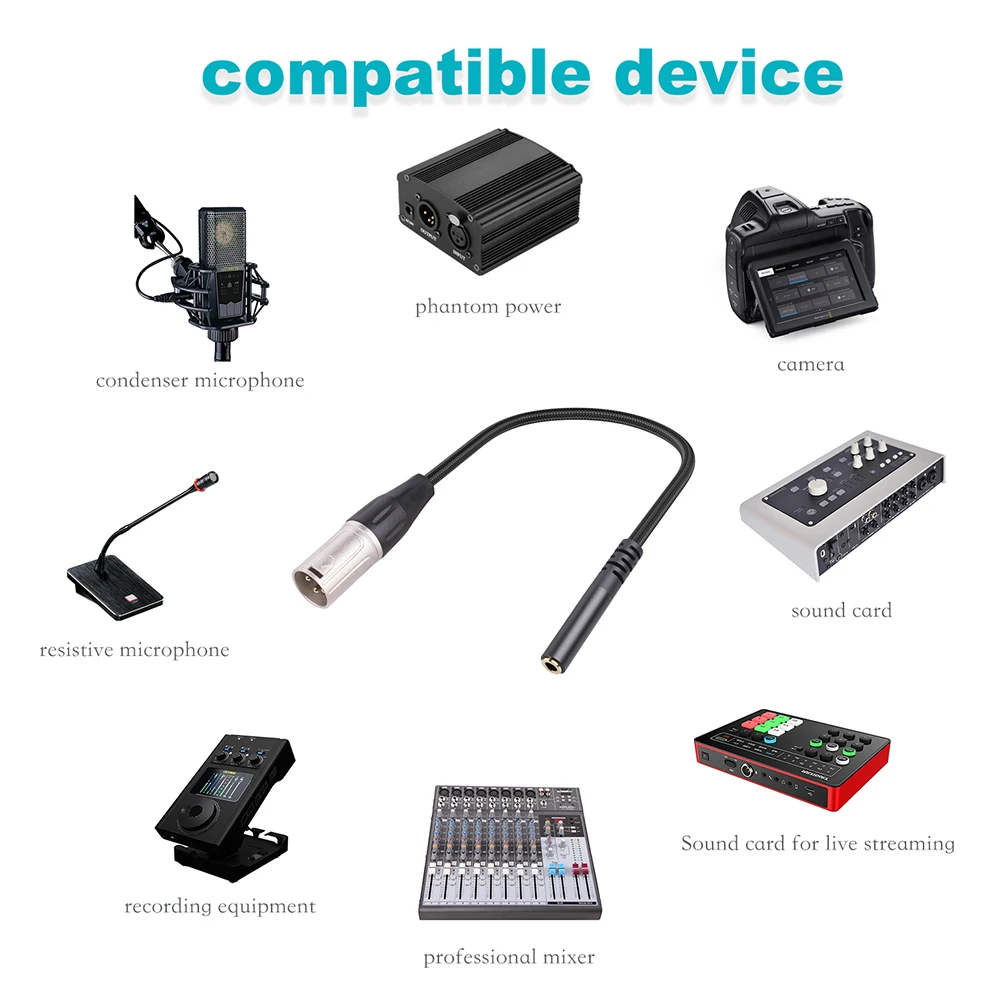 Cavo Audio Da 3,5 Mm A XLR Maschio - Per Collegare Microfoni, Smartphone E Mixer - Foto 8