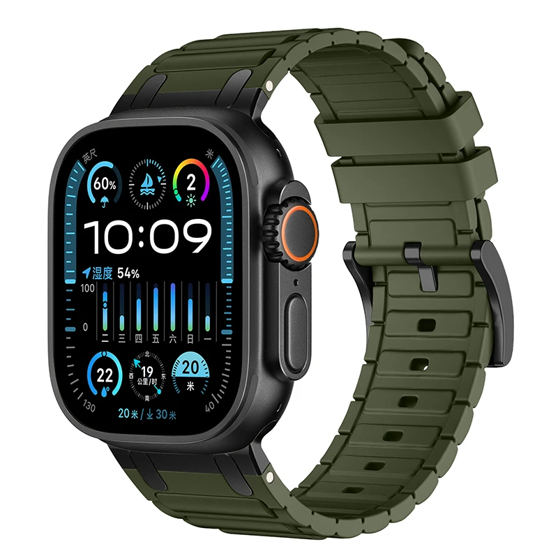 Enhanced Silicone Strap with Modified Metal Integration for Smartwatch Wristbands
