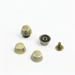 Rose Gold Metal Leather Bag Protective Studs and Rivets - 20 Set Collection - 8x11x6 mm (Antique brass)