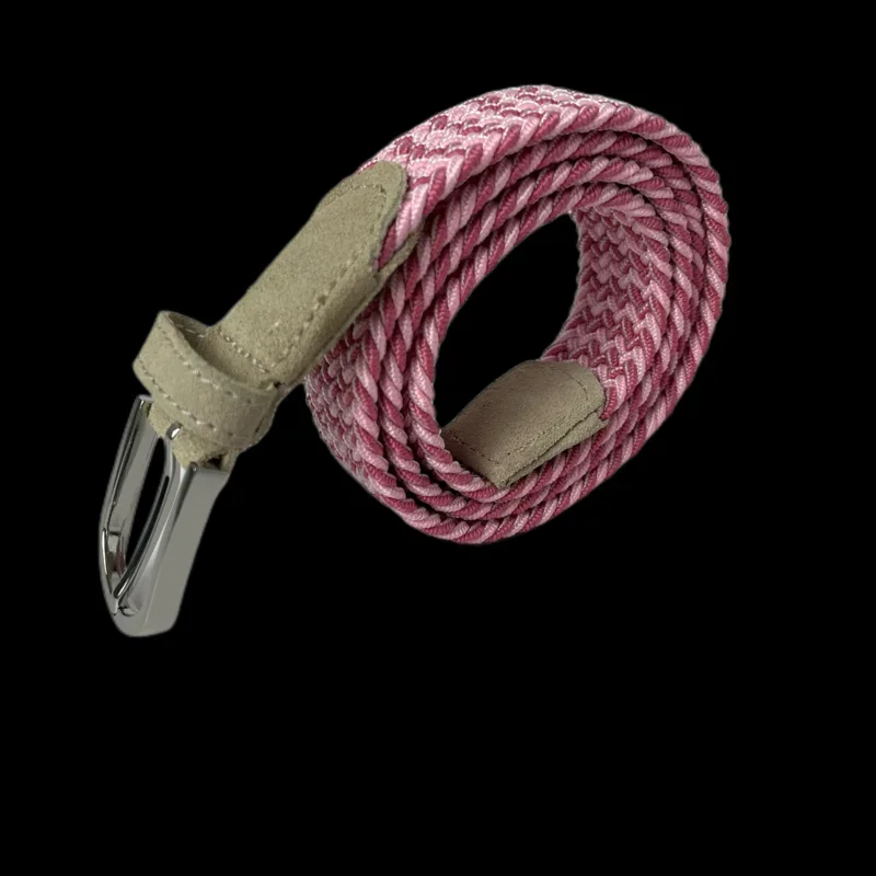 1 Boys Girls Suede Belt Elastic Primary School Student Belt Youth Casual Canvas Weaving Fashion