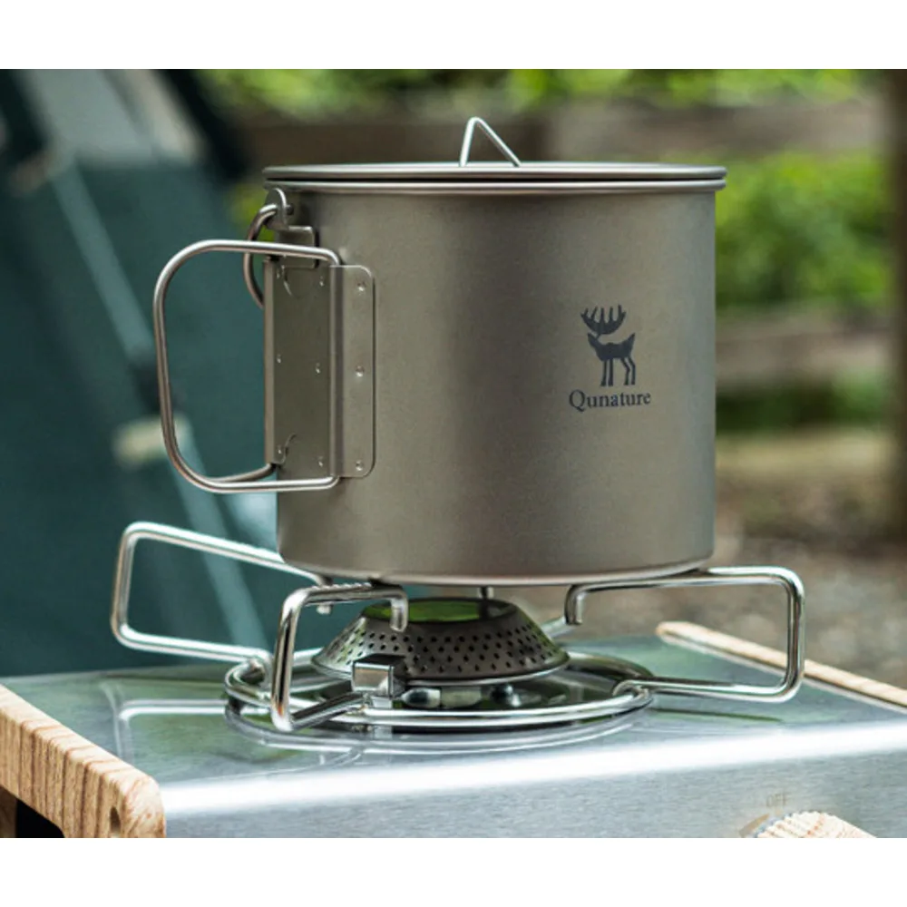 Outdoor pure titanium camping can be lifted, water stewing soup, boiling tea cup, folding mug_voghion.com