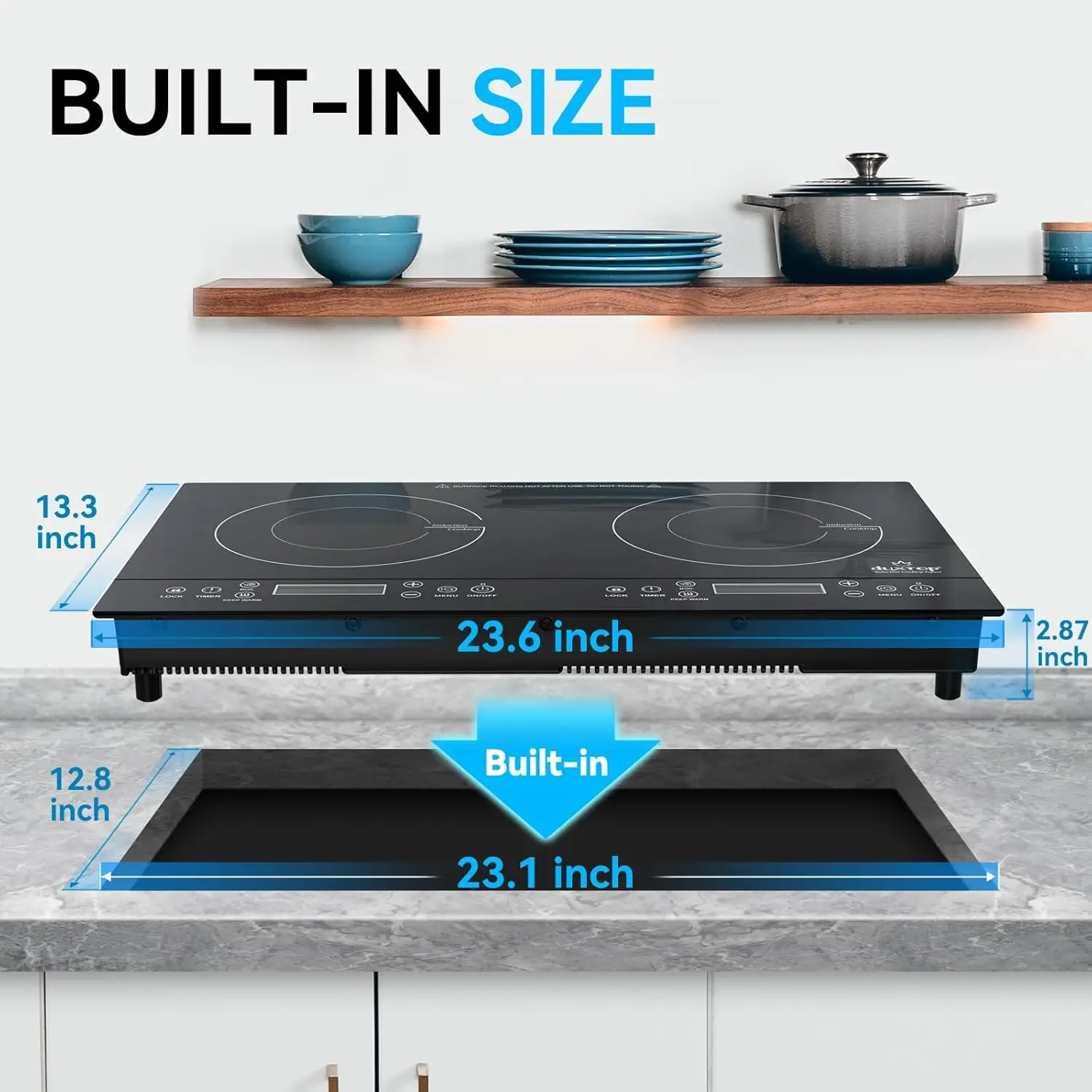 1800W Portable Induction Cooktop 2 Burner