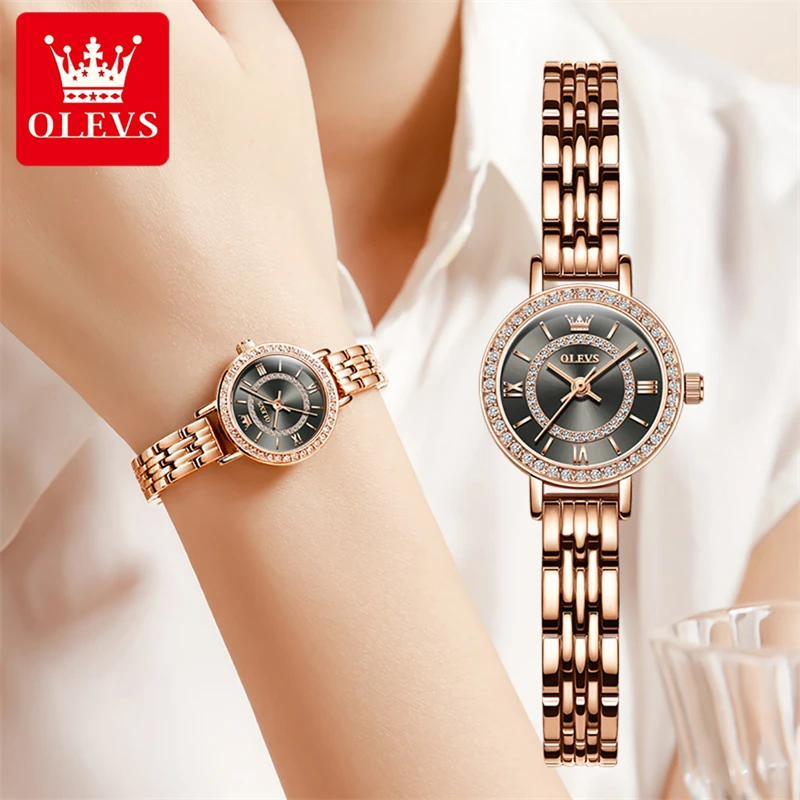 OLEVS New Fashion Quartz Watch for Womens  Stainless Steel Waterproof Womens Watch Top Brand Luxury Wristwatch Relogio Feminino