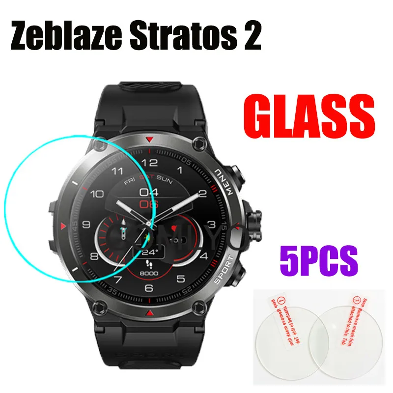 

5 шт. для Zeblaze Stratos 2 закаленное стекло для защиты экрана 9H стекло 2.5D Защита от царапин премиум-пленка