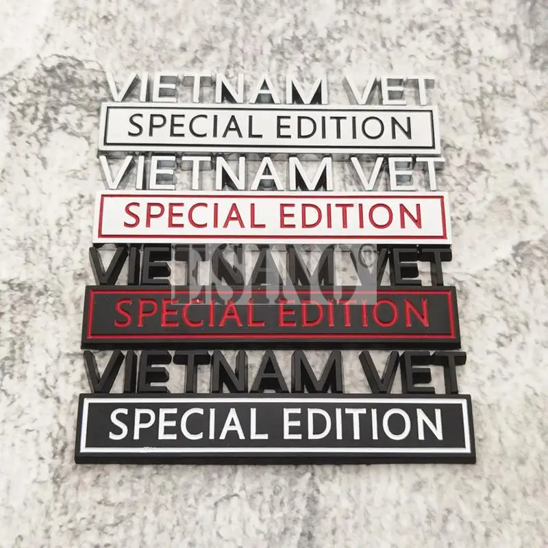 

Car Styling 3D Vietnam Vet Special Edition Metal Chrome Zinc Alloy Adhesive Emblem Decorative Badge Funny Decal Auto Accessory