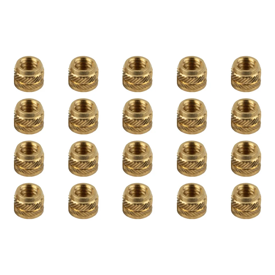 PATIKIL 20-Pack 1/4-20 Brass Threaded Inserts – Knurled Heat Set Nuts For Plastic & 3D Printing