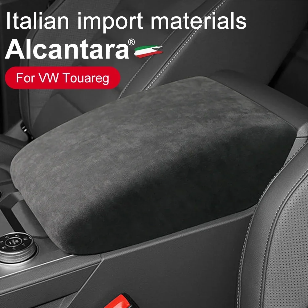 

For VW Touareg 2019-IN Armrest Box Panel Lid Shell Alcantara Suede Car Interior Accessories Central Console Arm Mat Cover Case