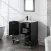36" Bathroom Vanity Sink Combo Vintage Style with Painted Solid Wood Construction Undermount Ceramic Sink W/Matte Faucet Drain 3