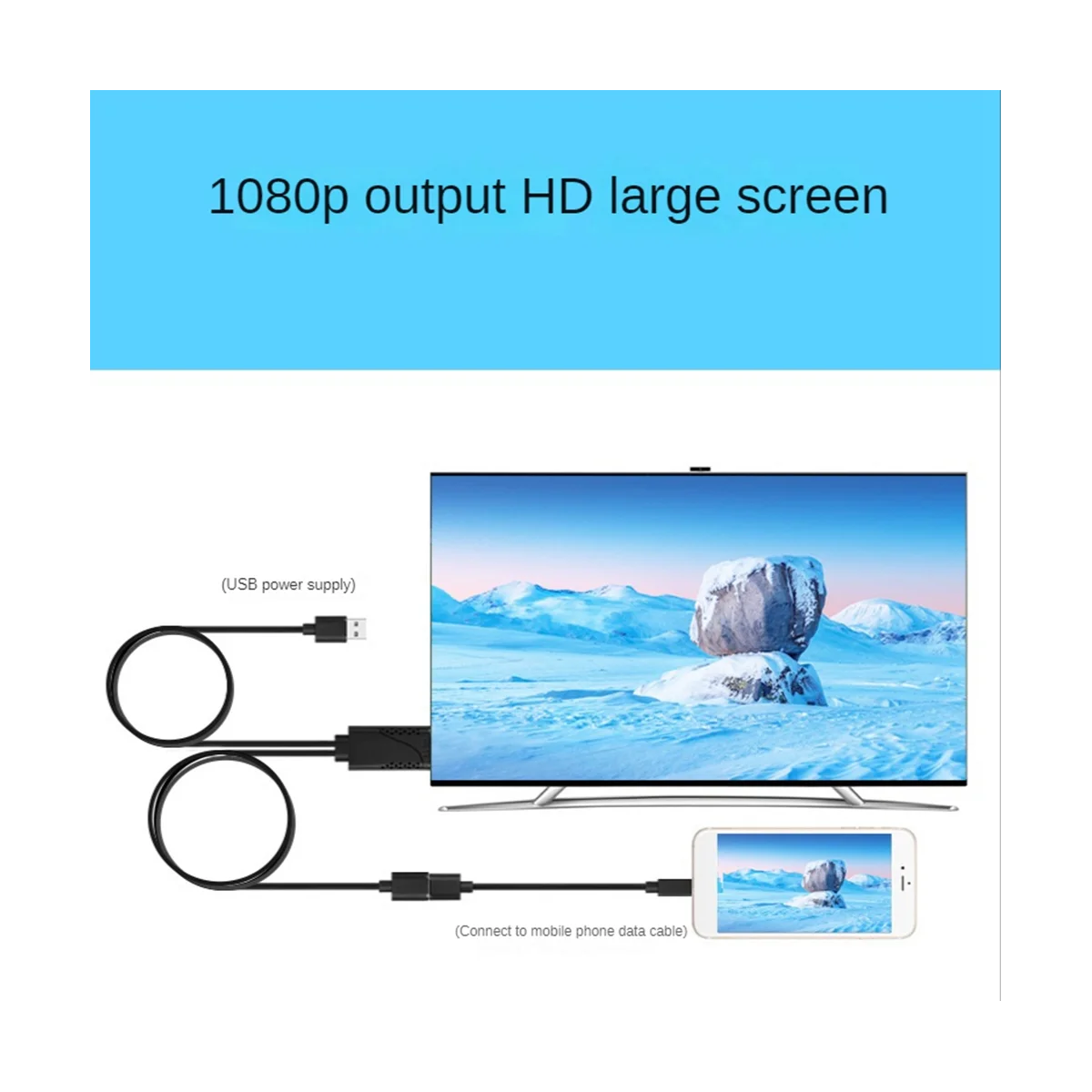 

2 in 1 USB Female to HDMI-Compatible Male HDTV Adapter Cable 1080P Digital AV HD TV Projector Displays Converter