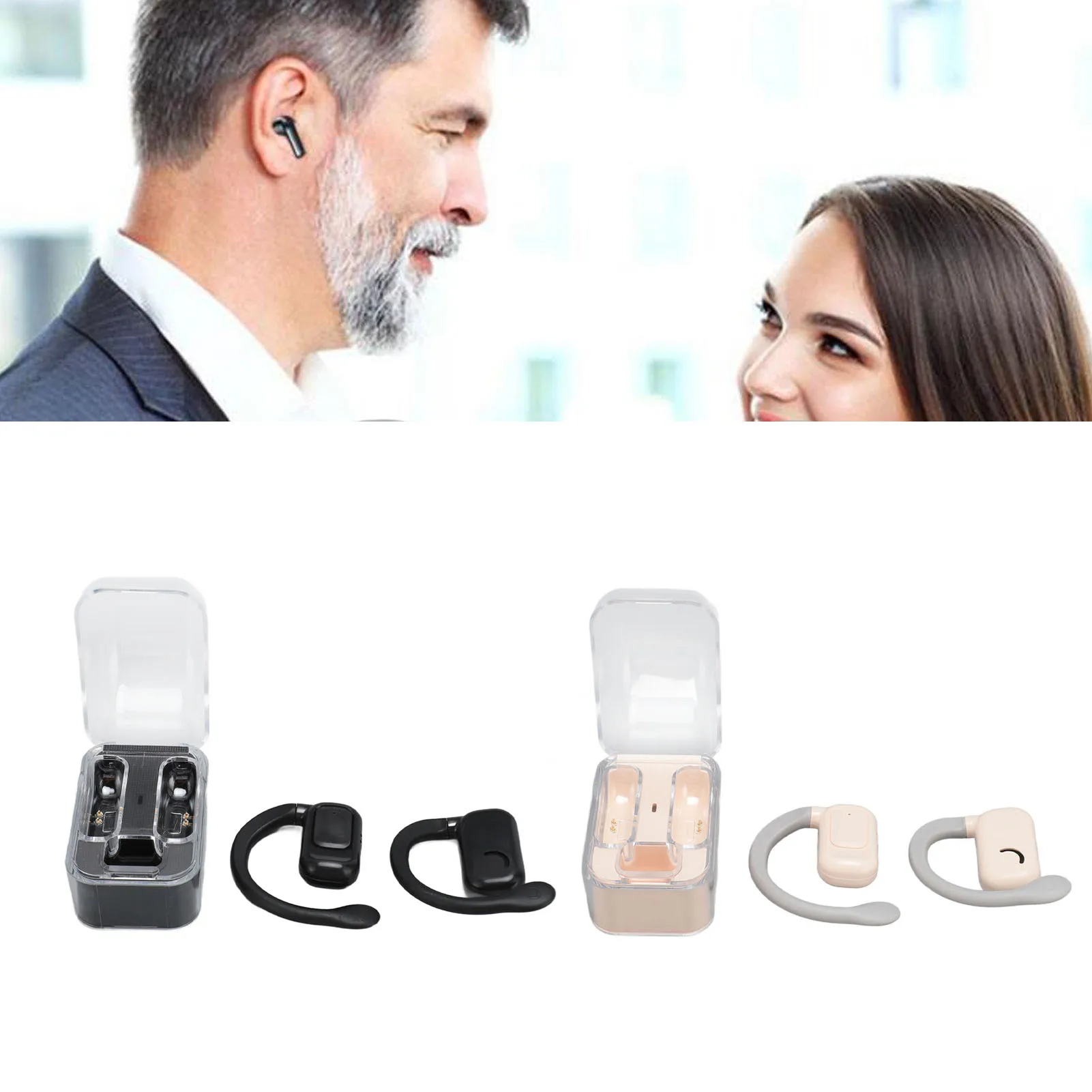 Language Translator Earbuds Stereo Sound Bluetooth 5.3 Noise Reduction Wireless Translator Earbuds Clip On for Travel Business
