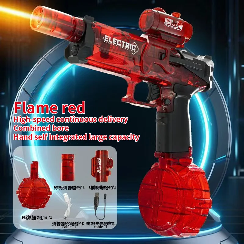 Battle Electric Water Guns Water Guns with Gun Muzzle Flame High Capacity Squirt Guns Summer Outdoor Beach Toy for Adult