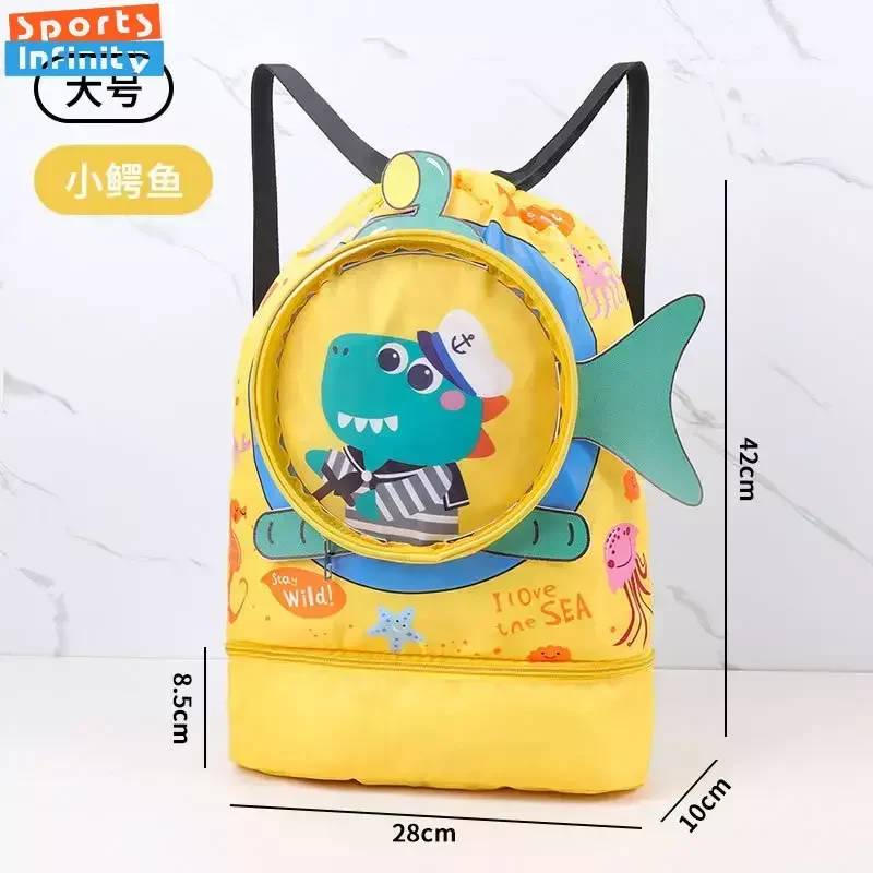 Childrens Cartoon Swimming Bag Waterproof Wet Dry Clothes with Shoes Goggles Storage Bags Pouch Backpack Swimming Accessories 6