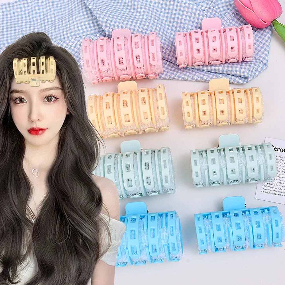 1-4pcs No Heat Air Bangs Rollers Curlers Plastic Random Color Self-adhesive Bangs Curler Hook & Loop DIY Styling Tools for Women