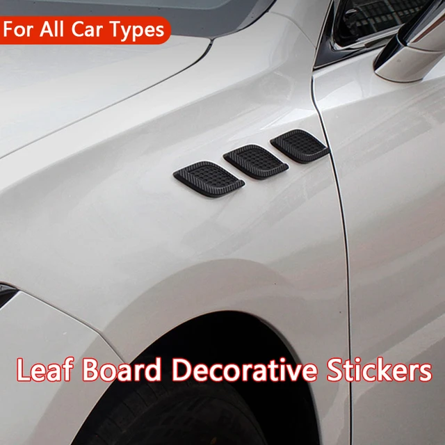 Car 3D Fake Side Air Intake Vents Outlet Decorative Stickers Shark