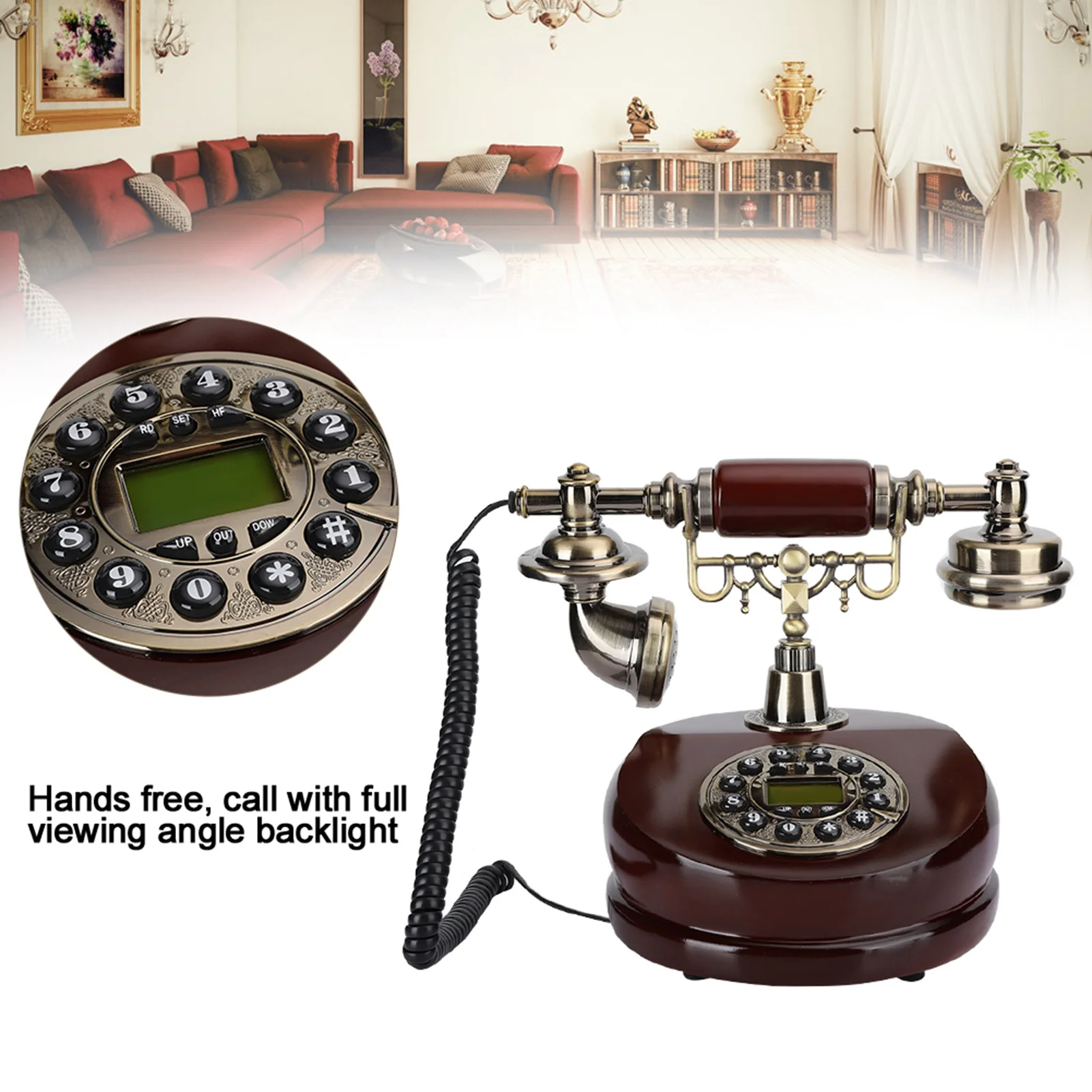 MYS‑6200A Resin Dual Purpose Antique Craft Decoration  Vintage European Telephone Telephone Decoration
