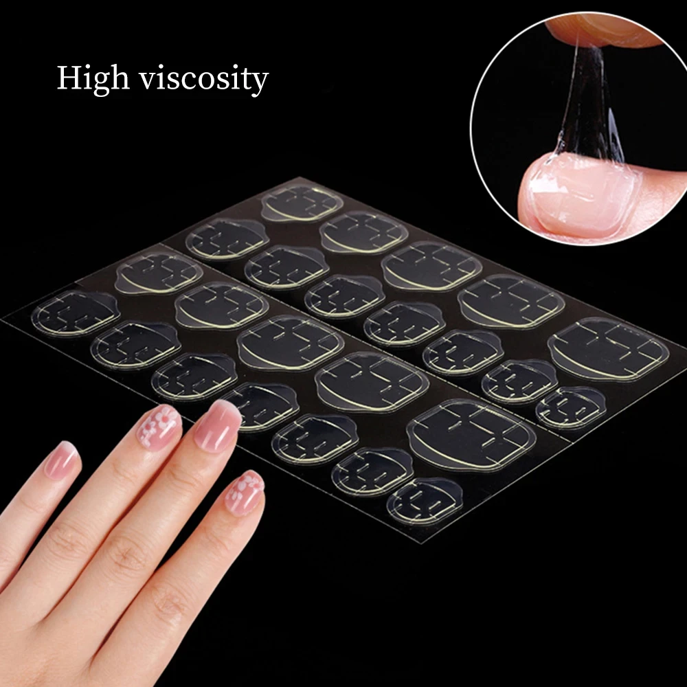Double Side Nail Jelly Glue Transparent False Nail Art Adhesive Tape Glue Stickers DIY Reusable Manicur Nails Accessories 3