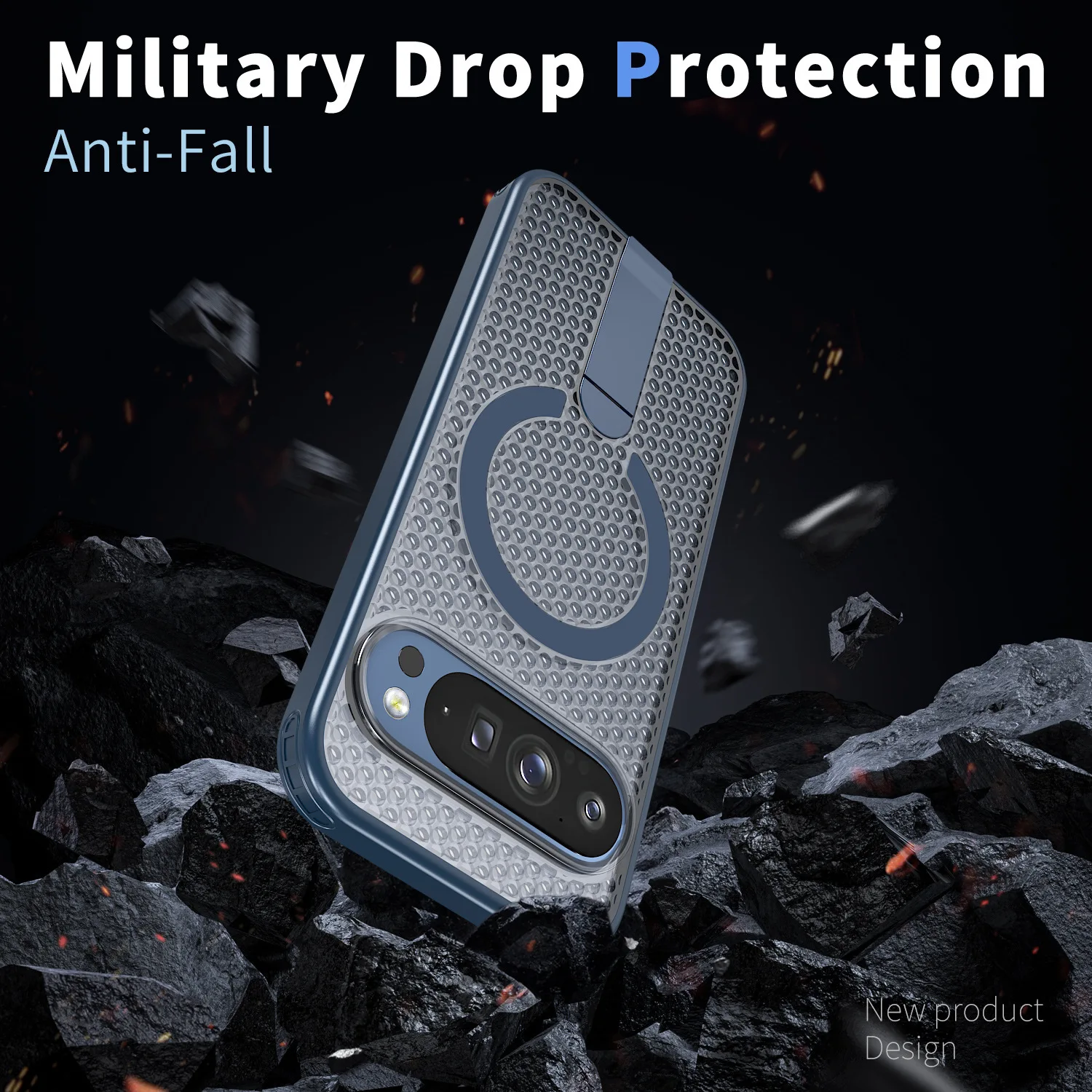 Magnetic Cooling Shockproof Phone Case with Mesh Ventilation and Wireless Charging Compatibility