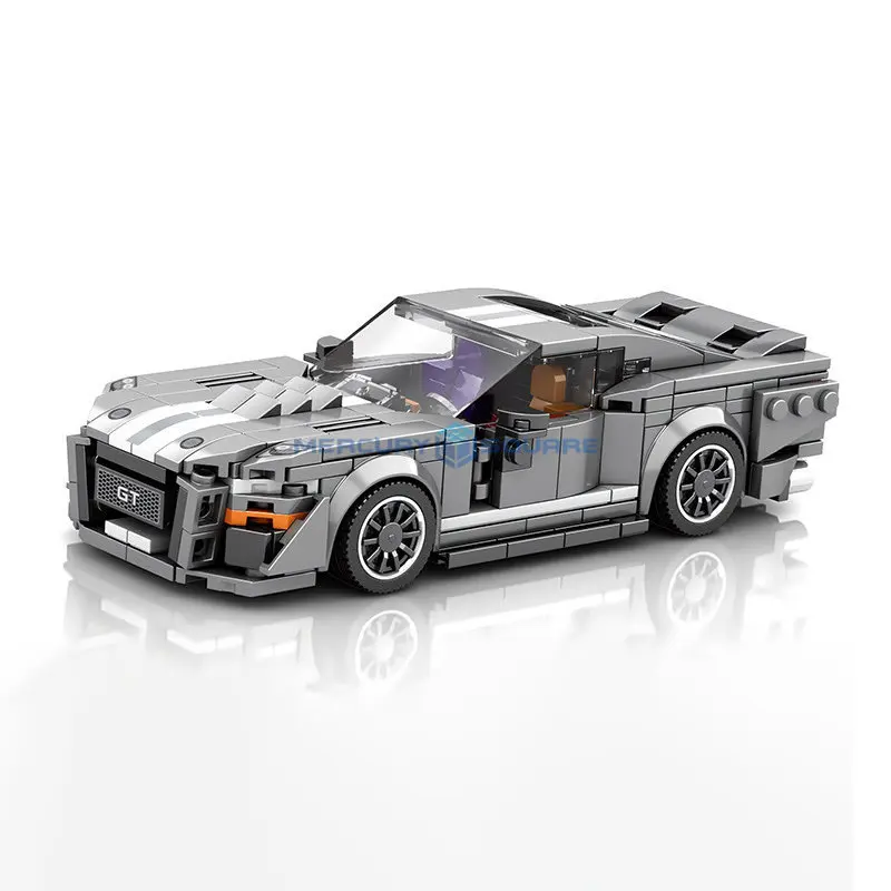 Premium Silver Grey Speed Model Building Blocks Gt500 Sports Racing Car Moc Reobrix 682 High Tech Vehicle Bricks Toy Boys Gift