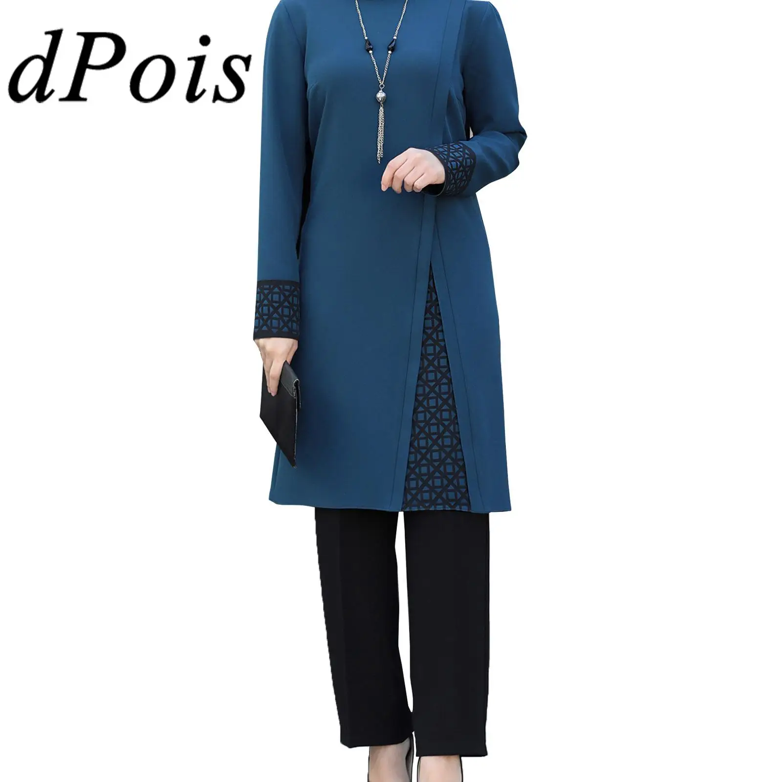 

Женские мусульманские костюмы Abaya из 2 предметов, длинный халат с длинным рукавом и принтом, топ и длинные брюки, одежда для женщин, повседневные комплекты для отпуска