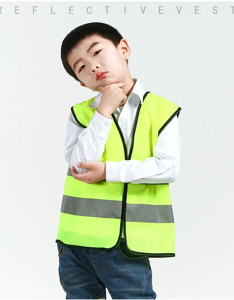 High Visibility Kids Safety Vest Children Waistcoat Vest with Reflective Strips Traffic Clothes Reflective Clothing reflective safety vest