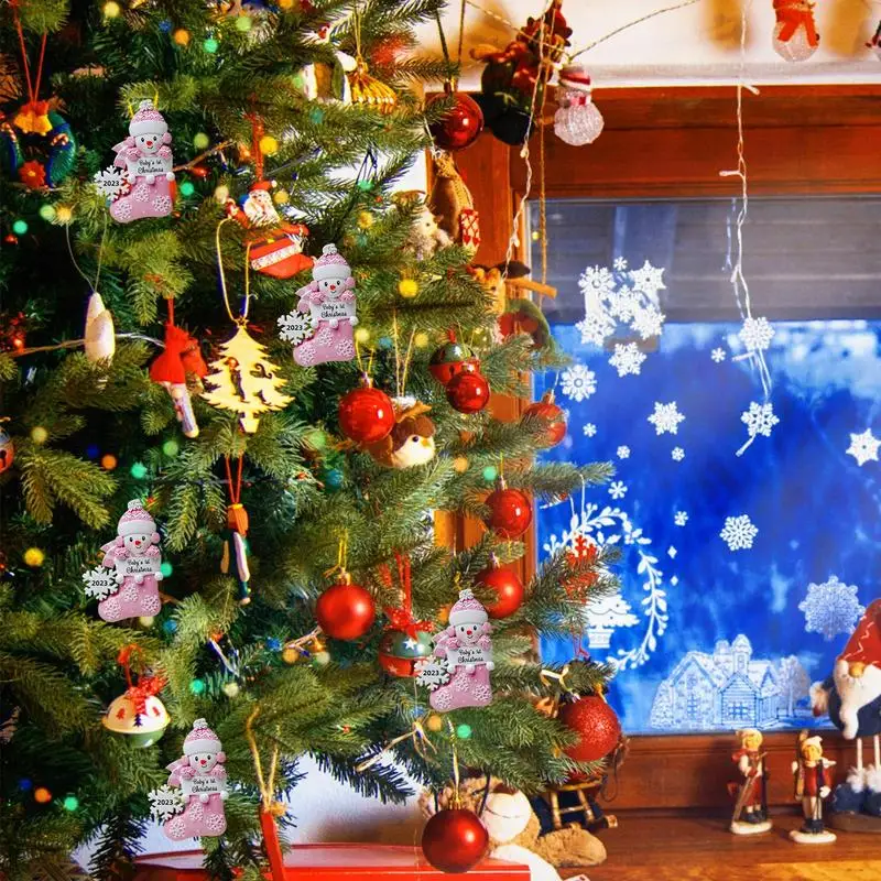 Babies First Christmas Ornament 2023 Snowman In Socks First Christmas Ornament Adorable Acrylic First Christmas Ornament 2023