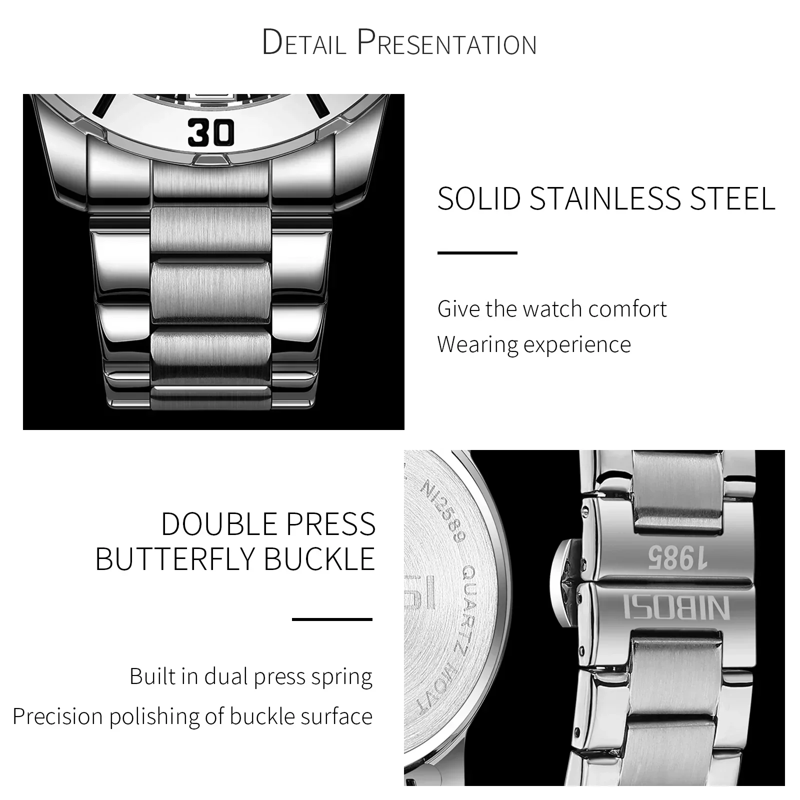 NIBOSI 10pcs Watches for Men Luxury Luminous Waterproof Watch Male Clock Calendar Man Quartz Wristwatches Relogio Masculino