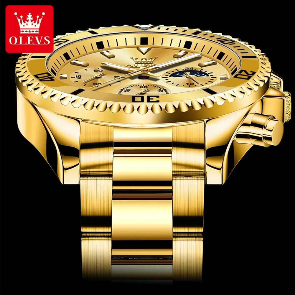 OLEVS Orologio da polso da uomo con cronografo con OLEVS Orologio da polso da uomo con cronografo con