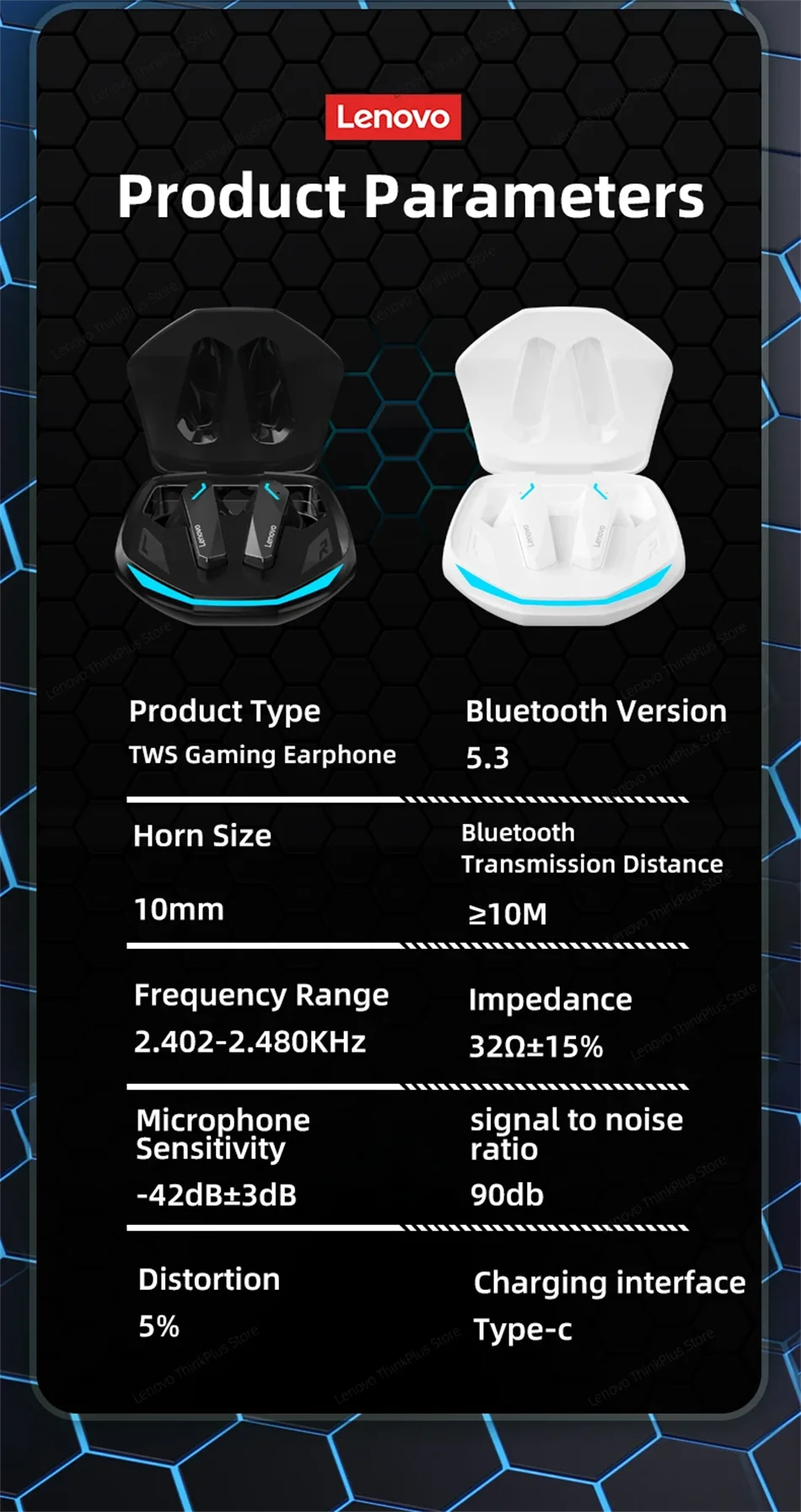 Lenovo Original GM2 Pro Bluetooth V5.3 TWS Wireless Earphones Stereo Sport Earbuds Game Music Low Latency Headset 2026 New S9ec34919be084fdb81b3903a27026031O