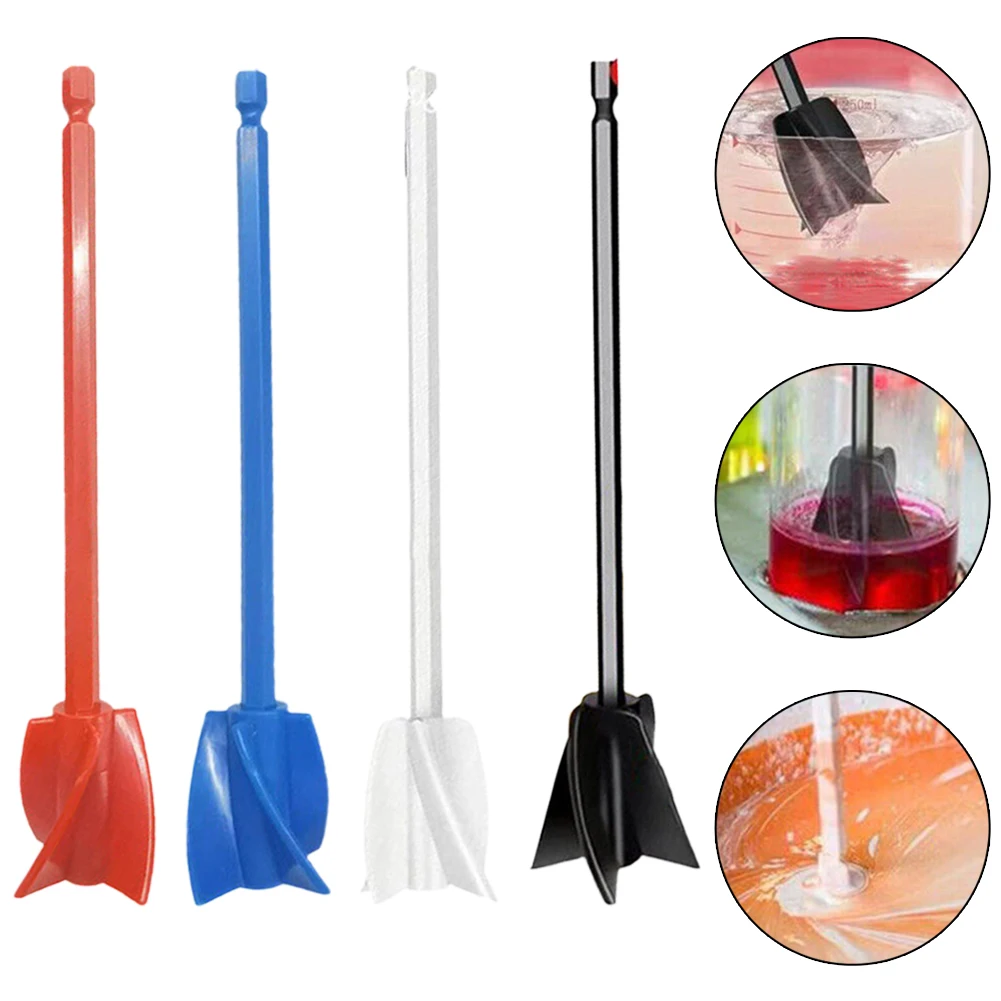 Epoxy Mixing Stick Paint Stirring Rod Putty Cement Paint Mixer Attachment With Drill Chuck For Epoxy Resin Latex Oil Paint 4 pieces epoxy mixer attachment abs paint stirring stick drill attachment with spiral tool mixing paddles for resin paint cement