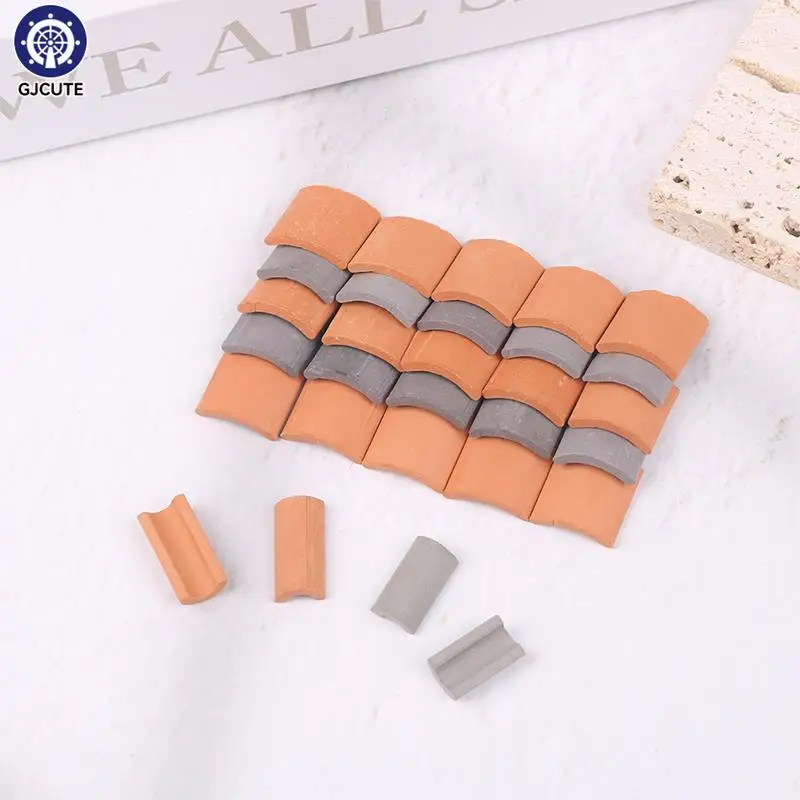 1/16 Dollhouse Miniature Wall Bricks Roof Tiles Building Set For Dollhouses Kitchen Garden Living Room Life Scene Decor Props 2