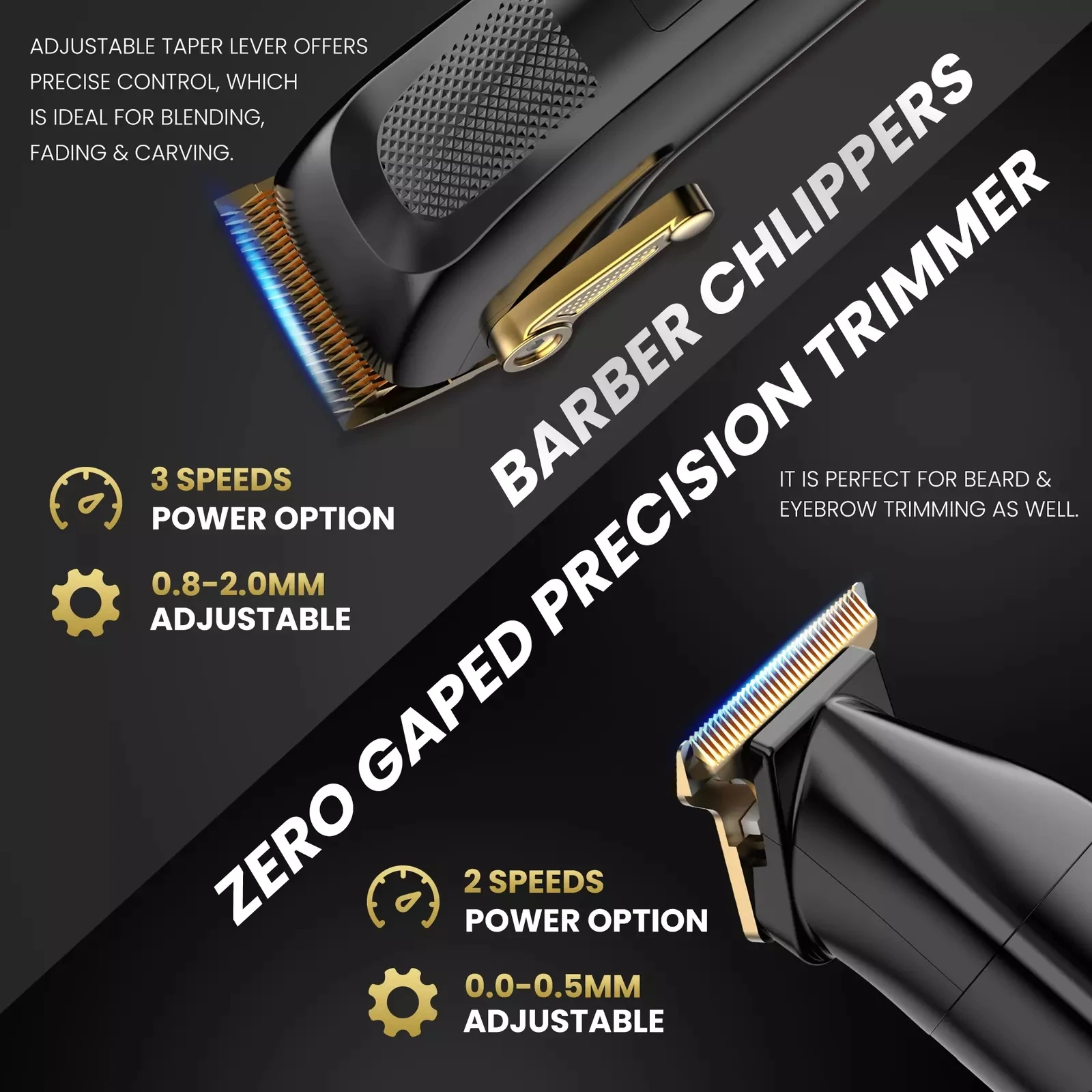 SEJOY 2 Pcs/set Hair Clippers Men Trimmer Kit for Barber Mens Beard Haircut Set Professional Hair Cutting Barber Machines 2