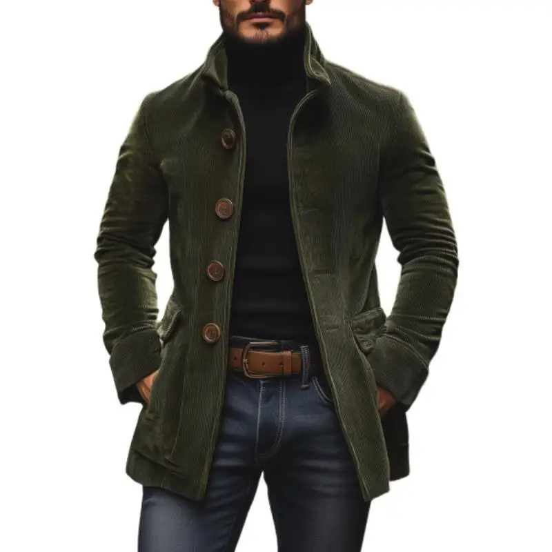 2026 Spring Autumn Stand Collar Casual Blazers Men Solid Retro Suit Jackets Male Full Sleeve Daily Blazer Outwear Male Coats 1