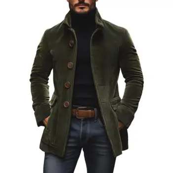 2026 Spring Autumn Stand Collar Casual Blazers Men Solid Retro Suit Jackets Male Full Sleeve Daily Blazer Outwear Male Coats 1
