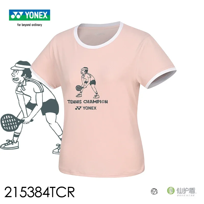 Authentic YONEX Badminton Shirt Men's and Women's Tennis Cartoon Culture Shirt Quick drying Short Sleeve 115384